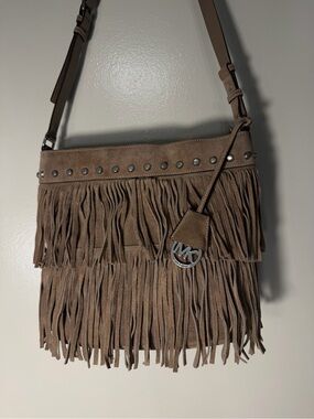 Michael Kors Suede Fringe Studded Crossbody Handbag Cowgirl Country
Festival